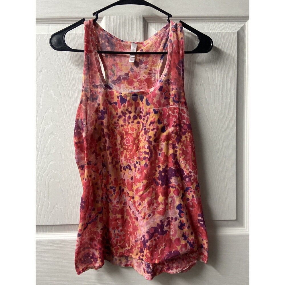 Xhilaration Tank Top Womens Small Red Tie Dyed Light Weight Racer Back